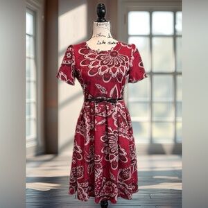 💃🏼LuLaRoe Dress Size Medium (Size 6-8) Floral Burgundy Dress That’s Beyond CUTE!